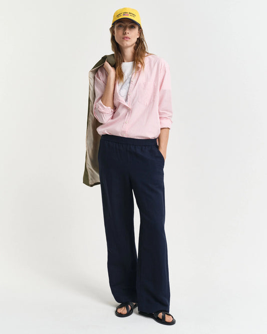 Relaxed Fit Linen Blend Pull-On Pants