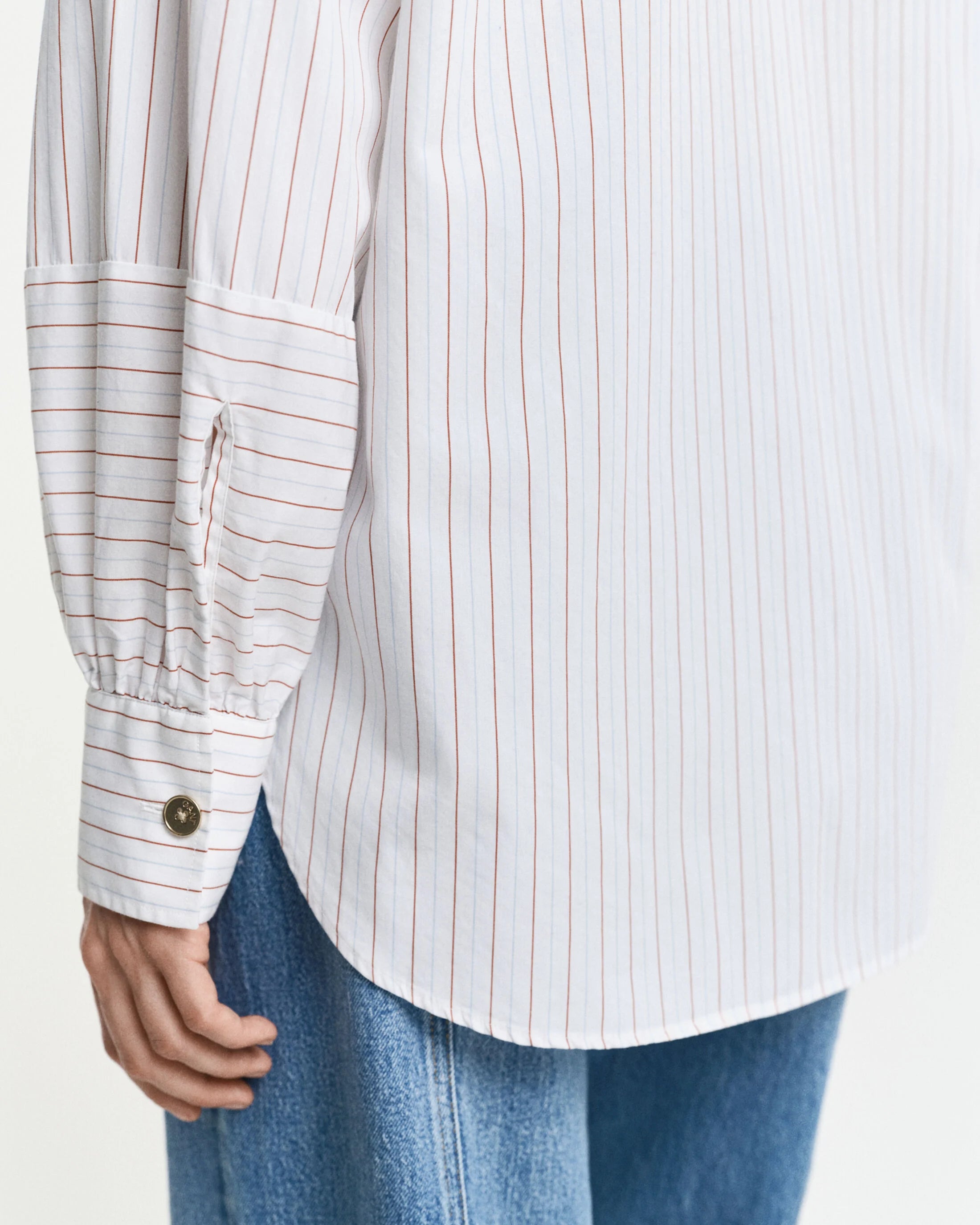 Relaxed Fit Volume Sleeve Stripe Shirt