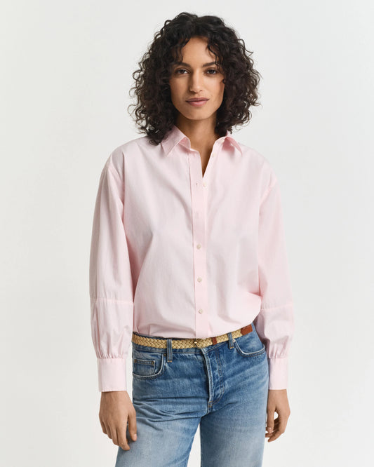 Relaxed Fit Volume Sleeve Salmon Shirt