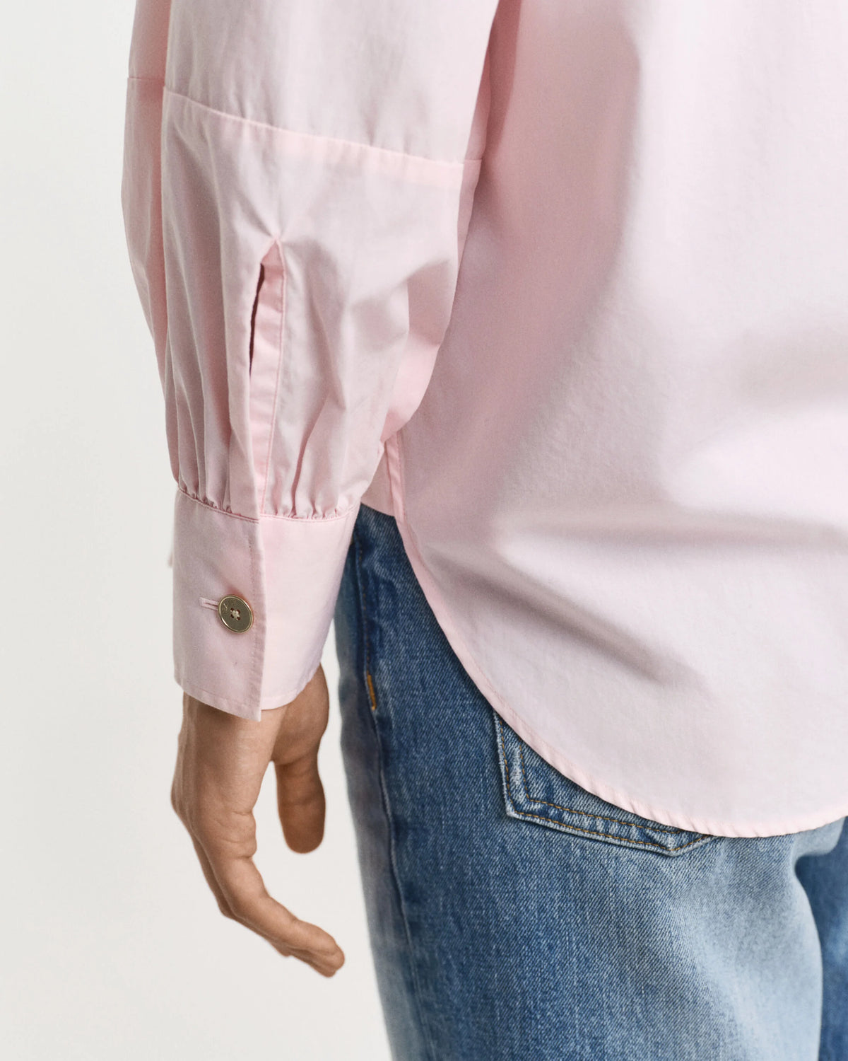 Relaxed Fit Volume Sleeve Salmon Shirt