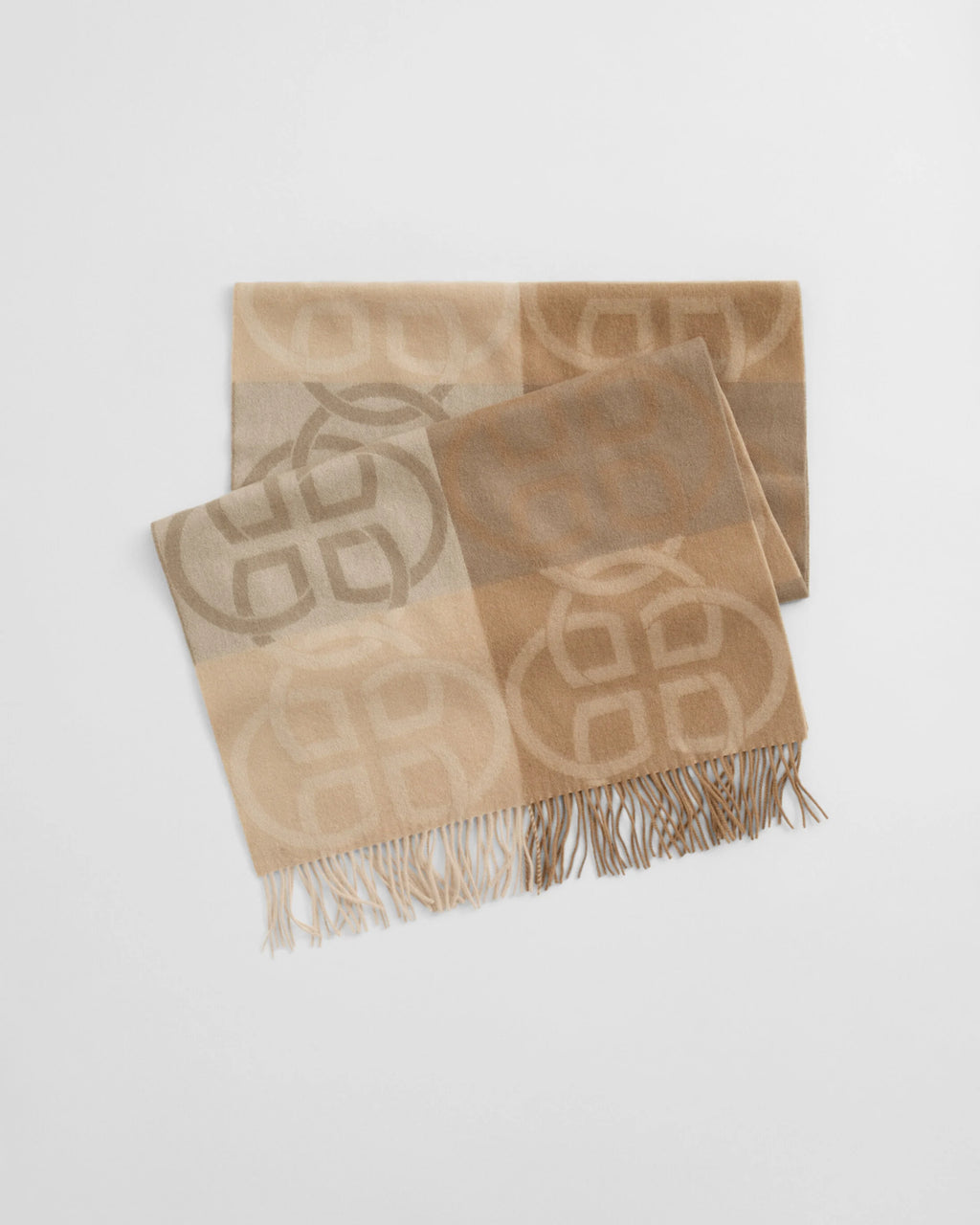 Monogram Camel Wool Scarf