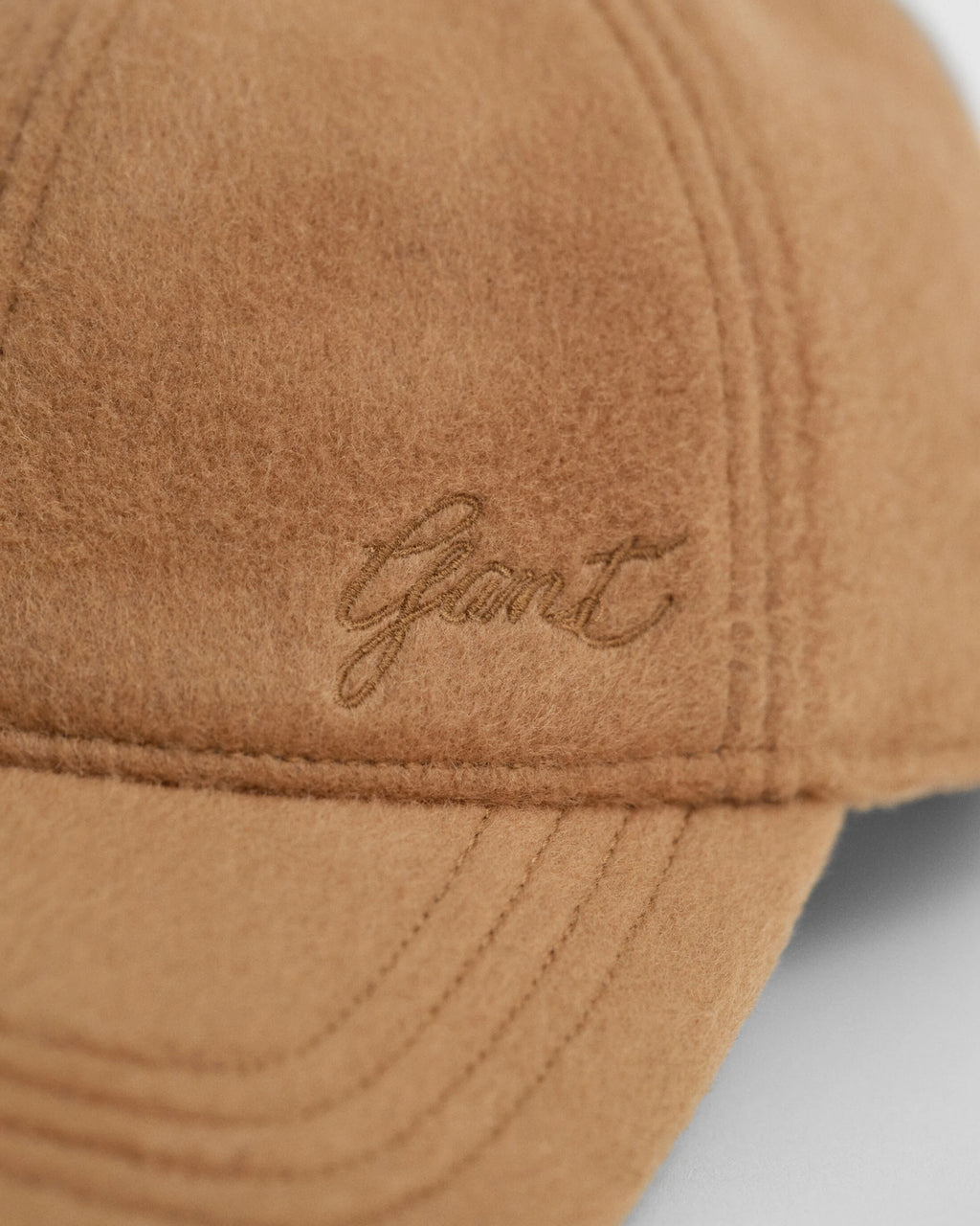 Lustrous Melton Camel Cap