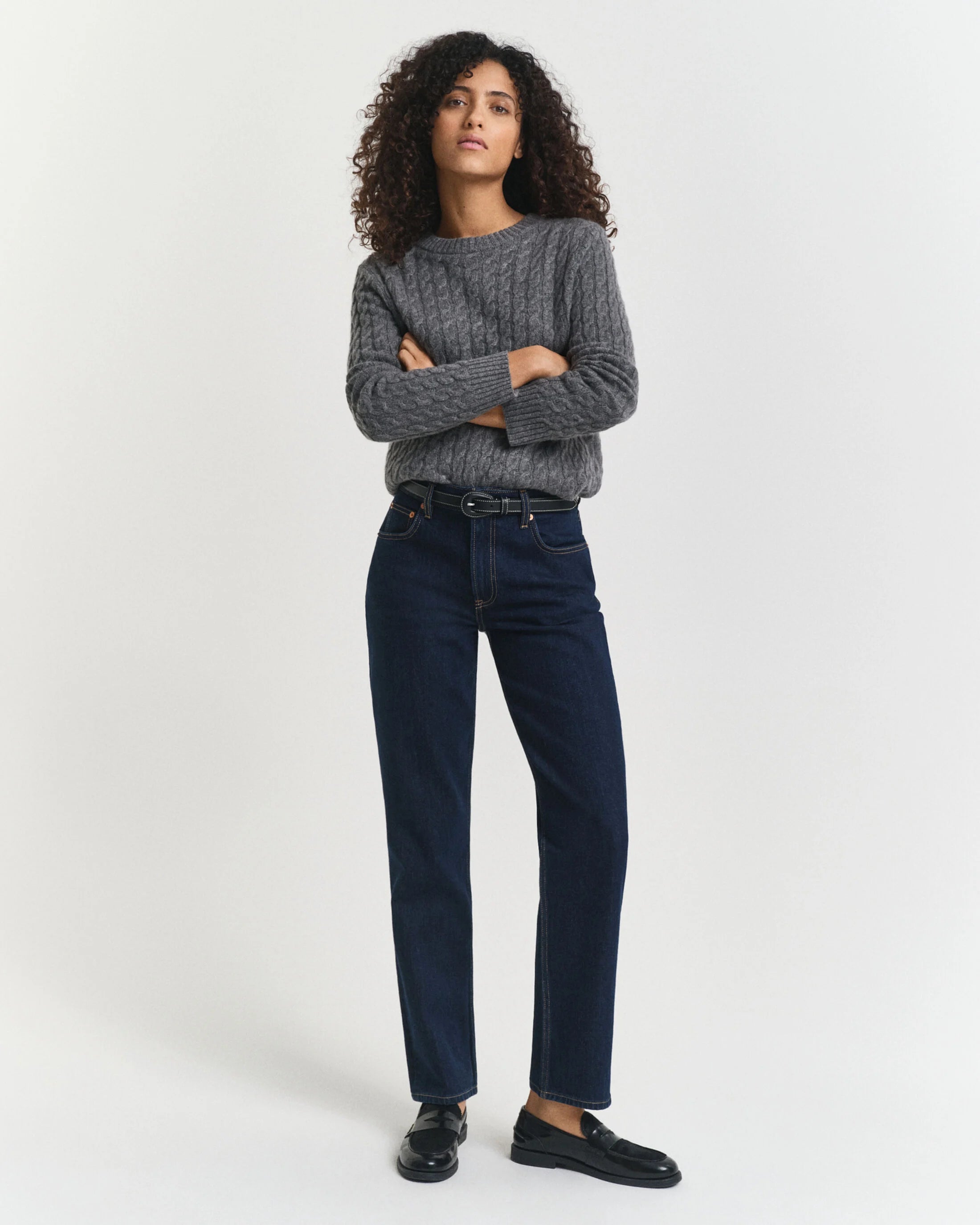 Straight Leg Stretch Dark Wash Jeans