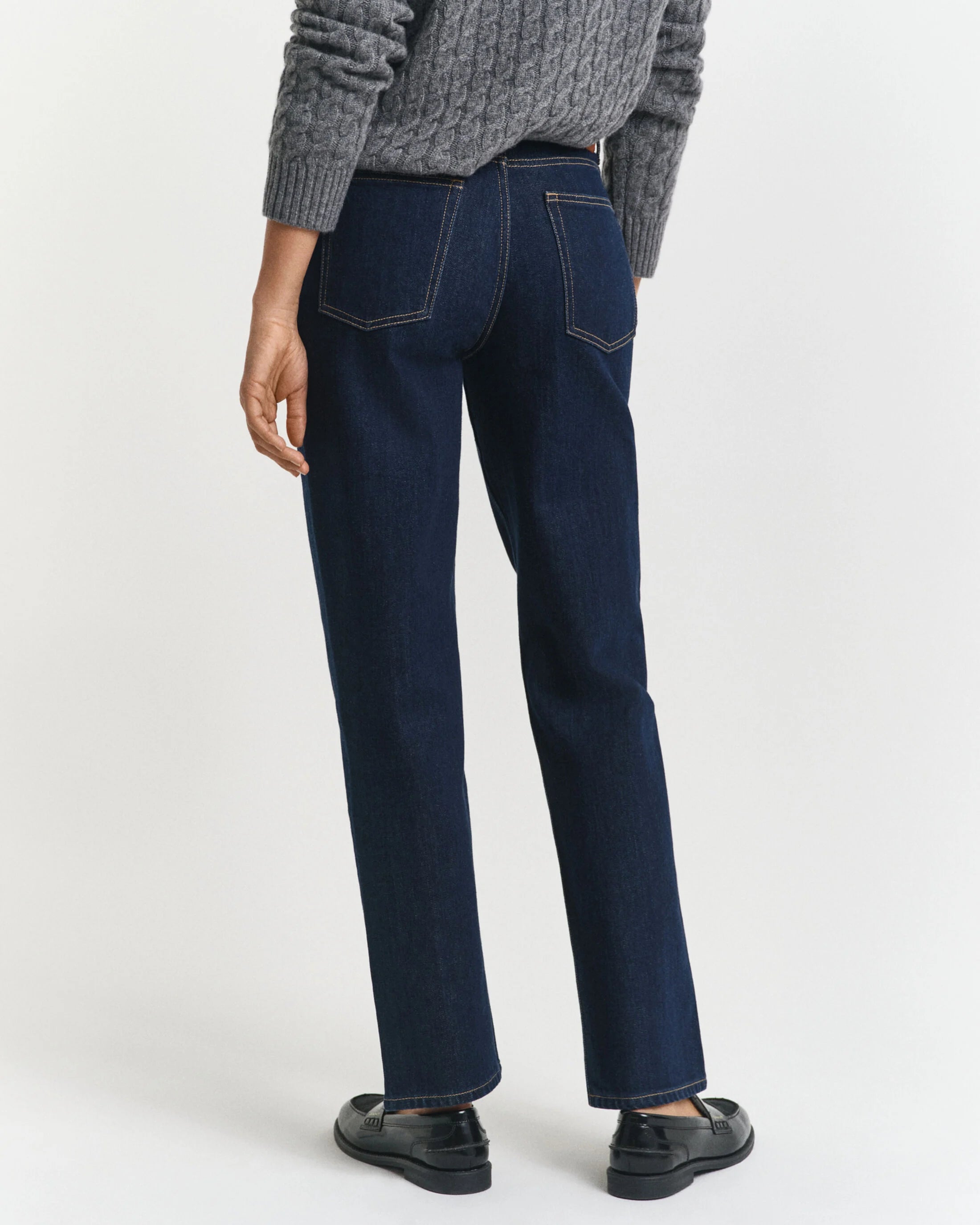 Straight Leg Stretch Dark Wash Jeans