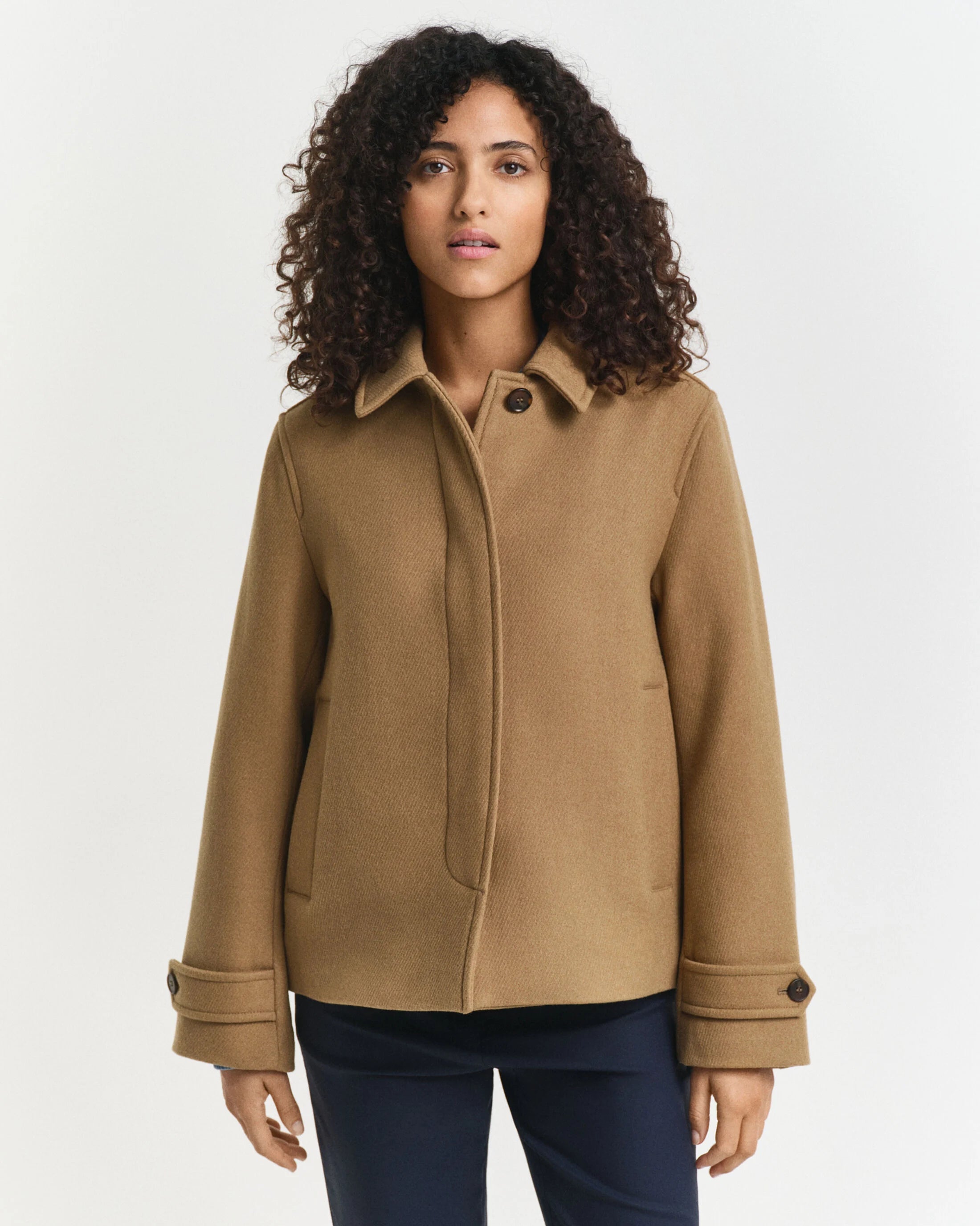 The Camel Wool Blend Short Car Coat