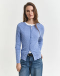 Stretch Cotton Cable Knit Cardigan