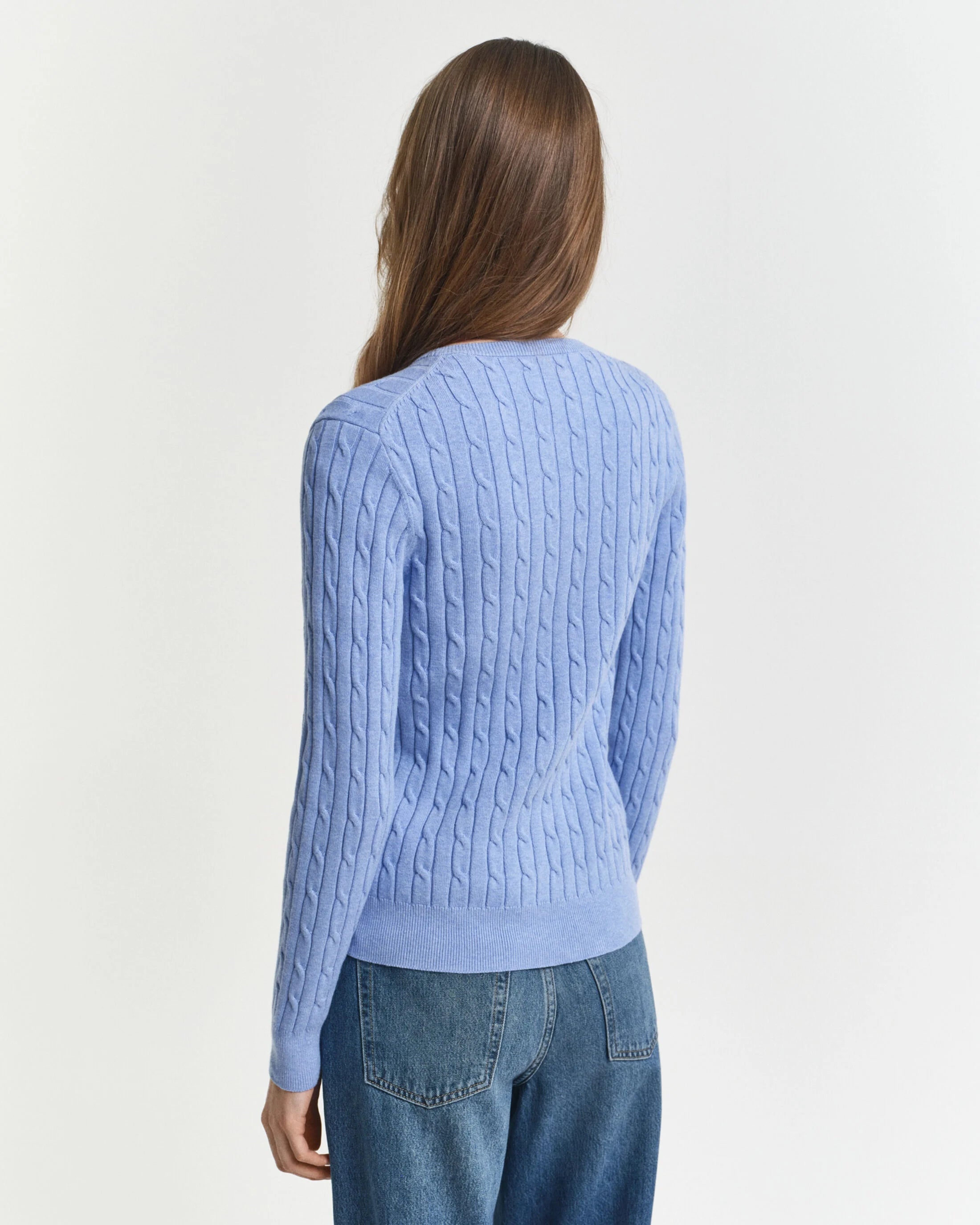 Stretch Cotton Cable Knit Cardigan