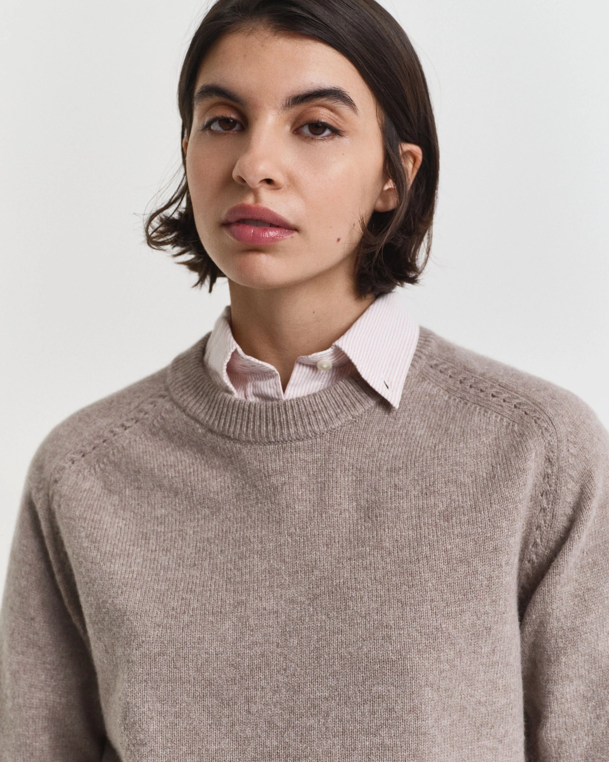 Soft Wool Cashmere Blend Crew Neck Sweater