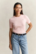 The Apricot Pink Short Sleeve Cable