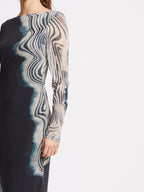Celeste Sheer Slinky Swirl Dress