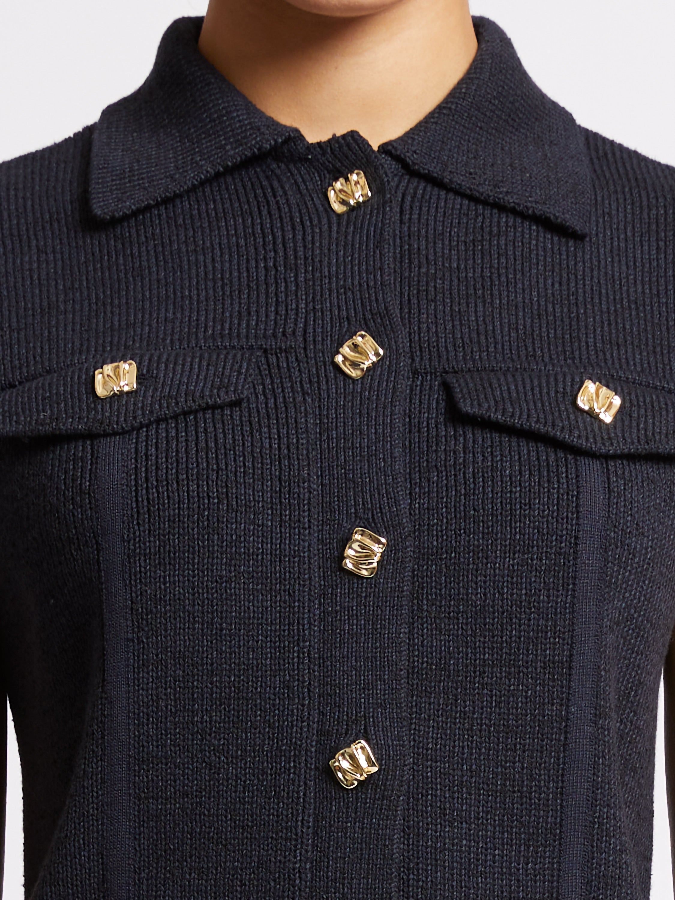 Roland Knit Gold Button Gilet