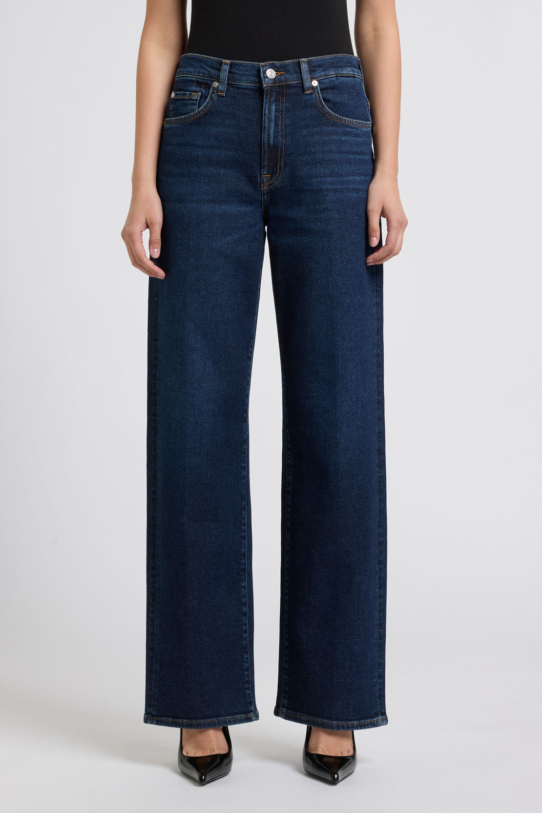 The STOVEPIPE Straight Blue Crest Wide Jeans