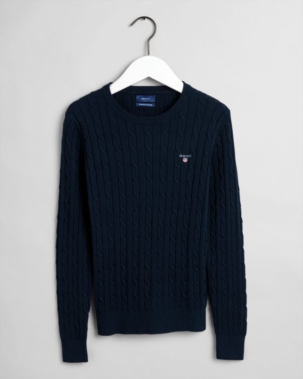 Cotton Cable Crew Evening Blue