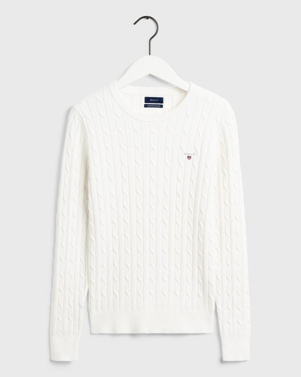 Cotton Cable Crew Eggshell
